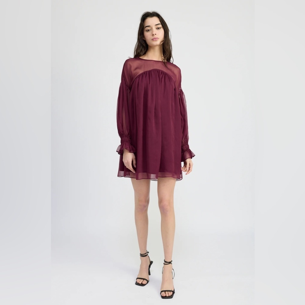 en saison Cover Mini Dress in Bordeaux NWT
